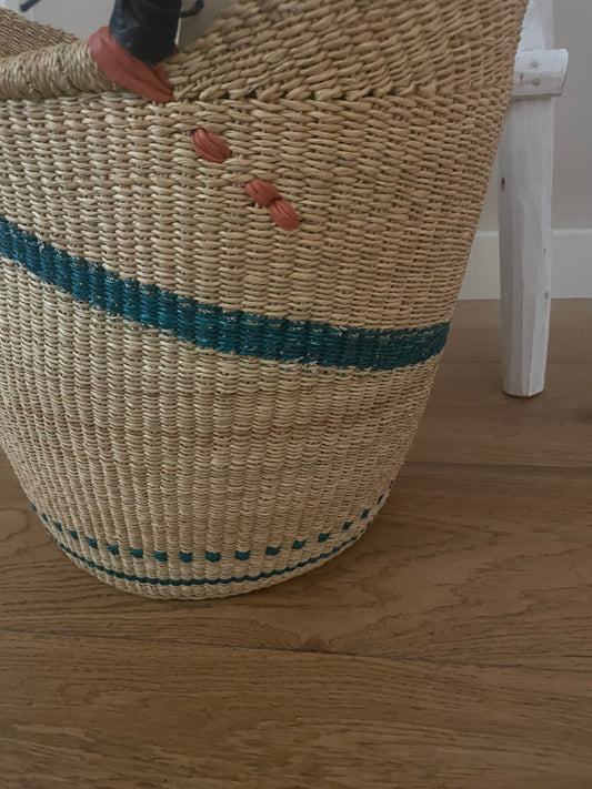 Bolga rieten mand naturel/groen