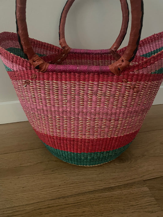 Bolga rieten mand multi color