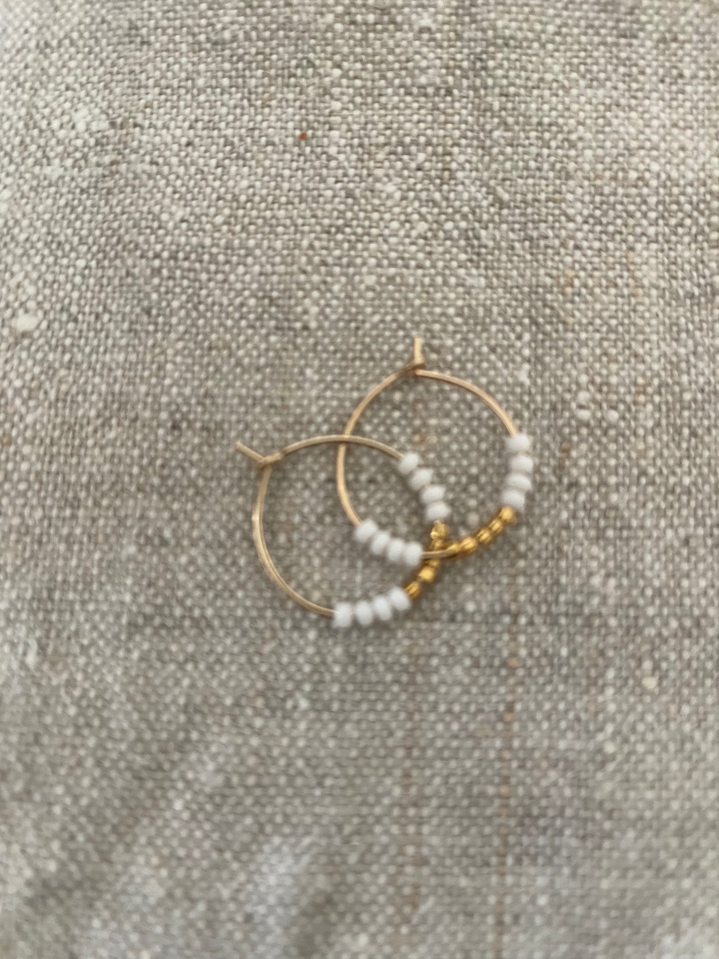 Creoles white/gold