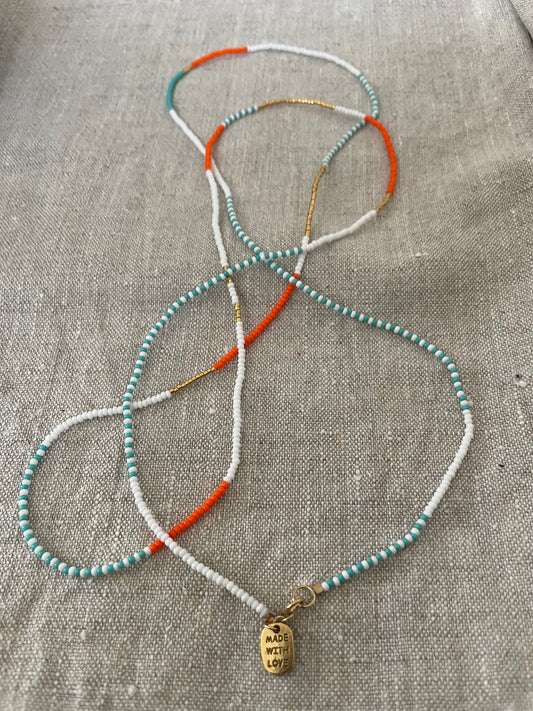 Long Endito multi wrap necklace turquoise
