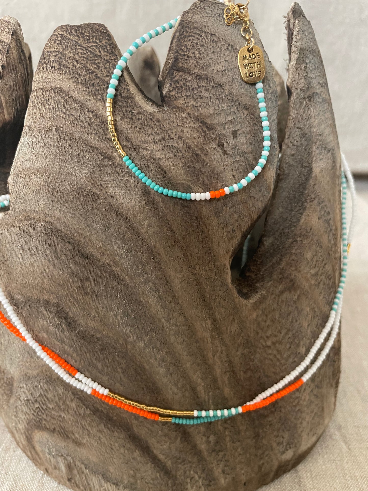Long Endito multi wrap necklace turquoise