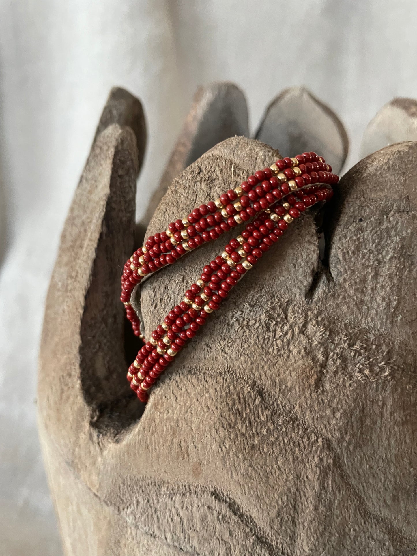 Double bracelet dark red