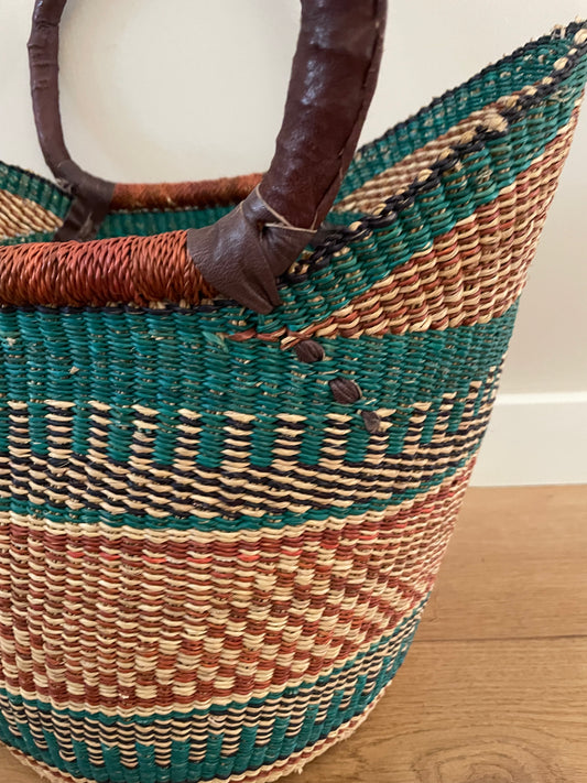 Bolga rieten mand multi color