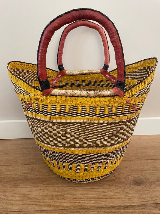 Bolga rieten mand multi color