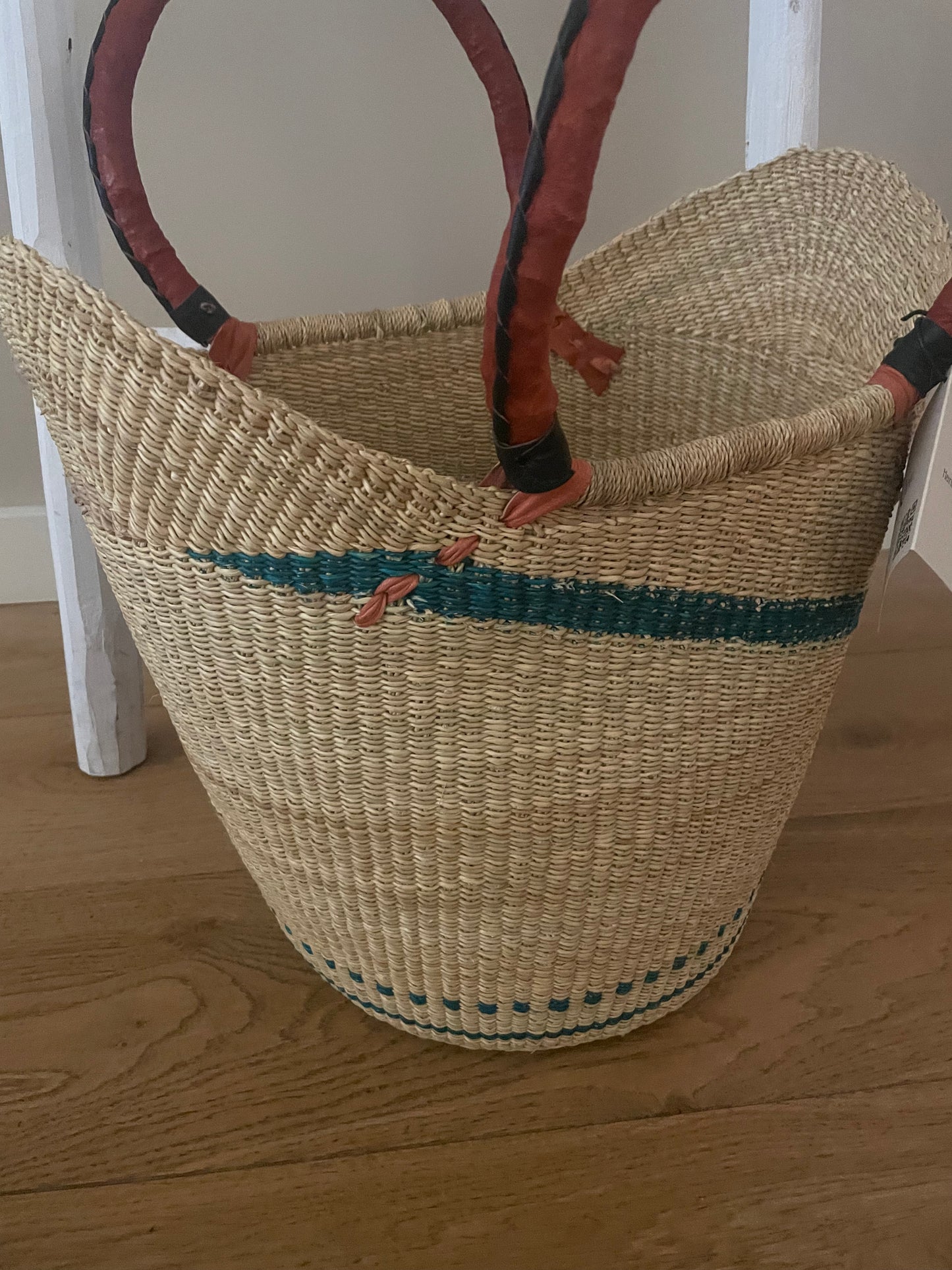 Bolga rieten mand naturel/groen