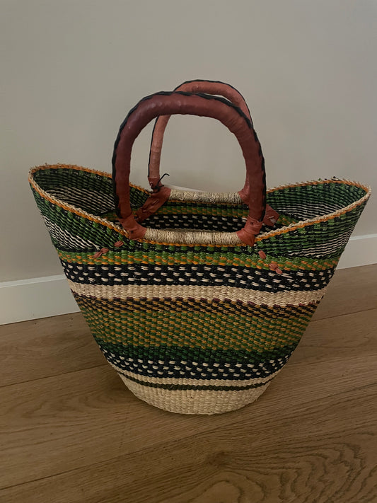 Bolga rieten mand multi color