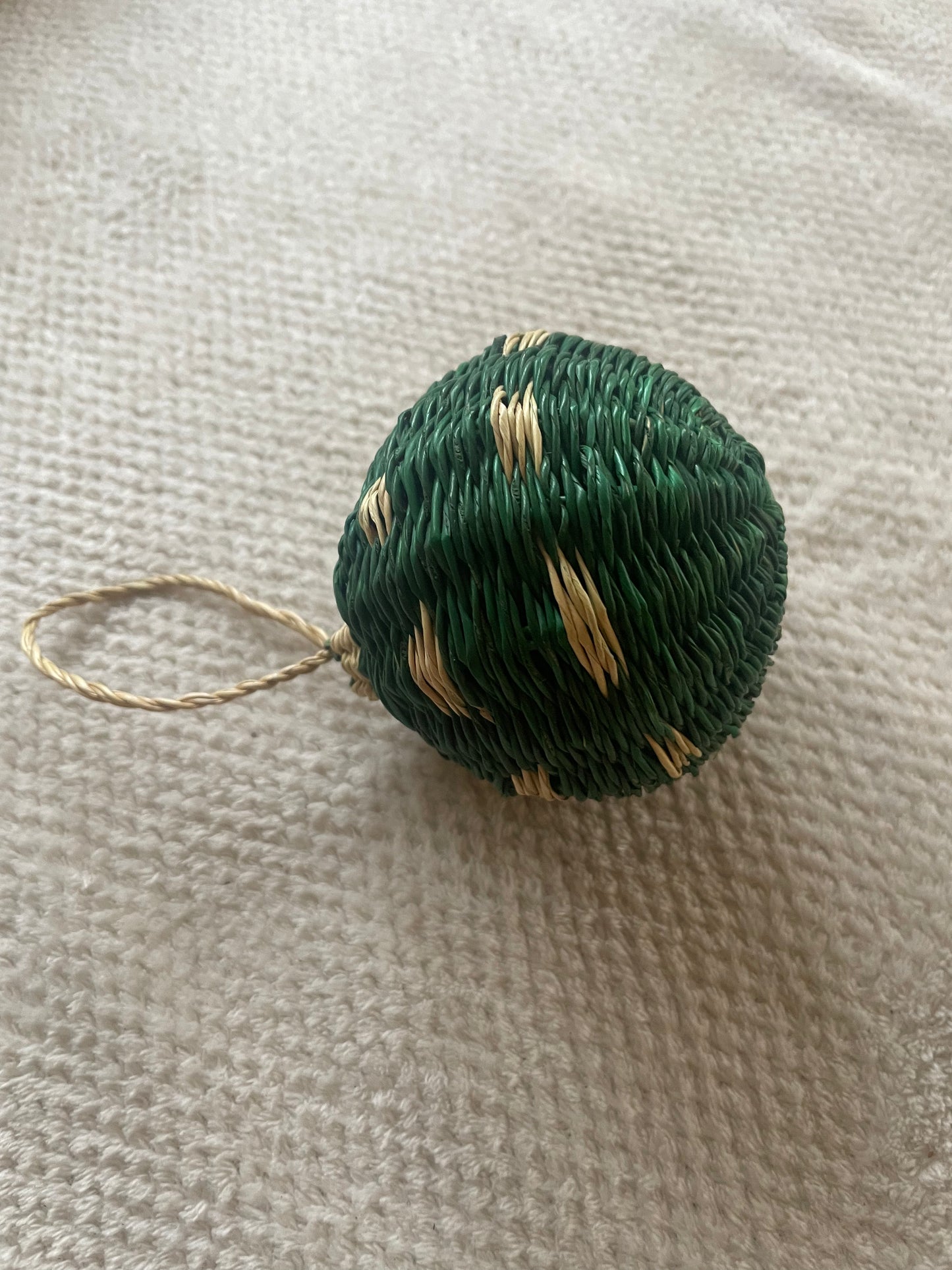 Bolga straw basket blue/natural