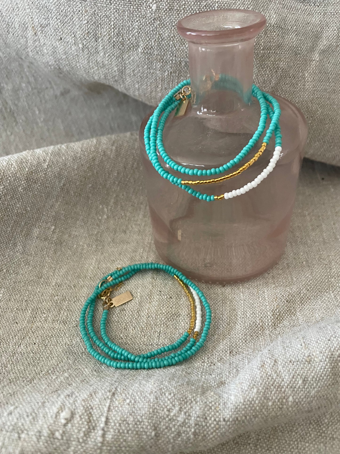 Triple wrap Endito bracelet turquoise