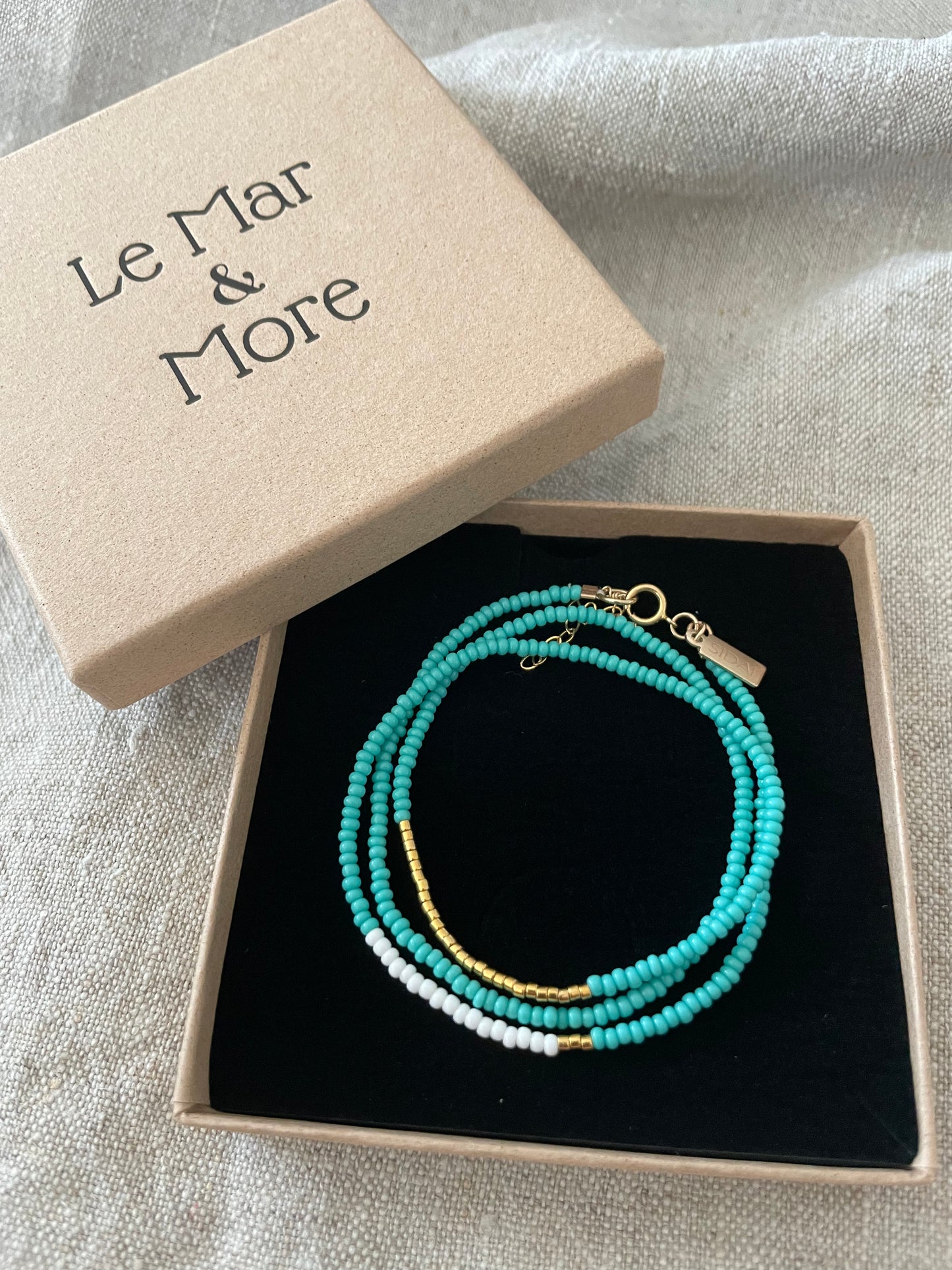 Triple wrap Endito bracelet turquoise