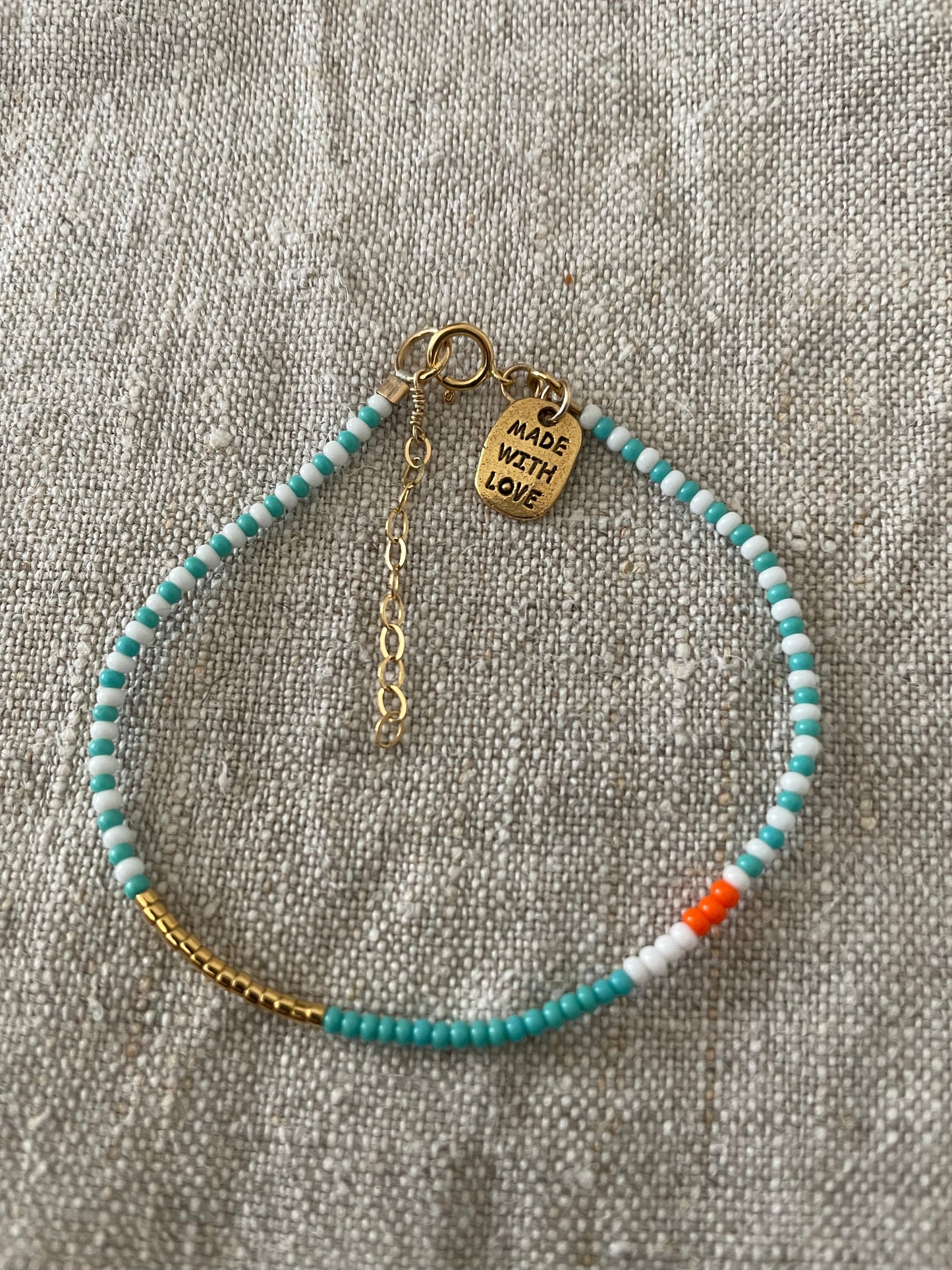 Endito bracelet turquoise/white