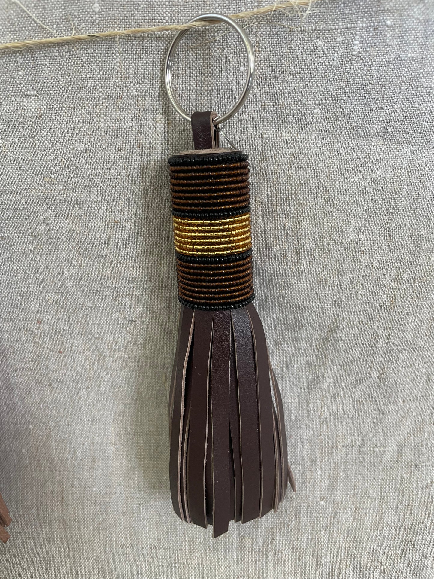 Leather keychain Ngorongoro